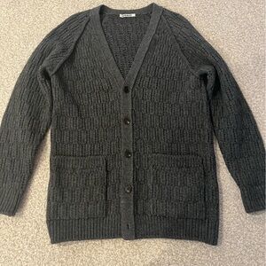 Auralee Wool Cord Rib Knit Cardigan